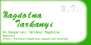 magdolna tarkanyi business card