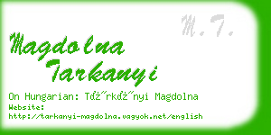 magdolna tarkanyi business card